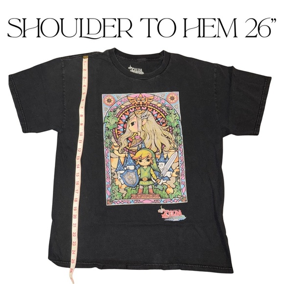 The Legend of Zelda Wind Waker Black T-Shirt - Picture 3 of 4